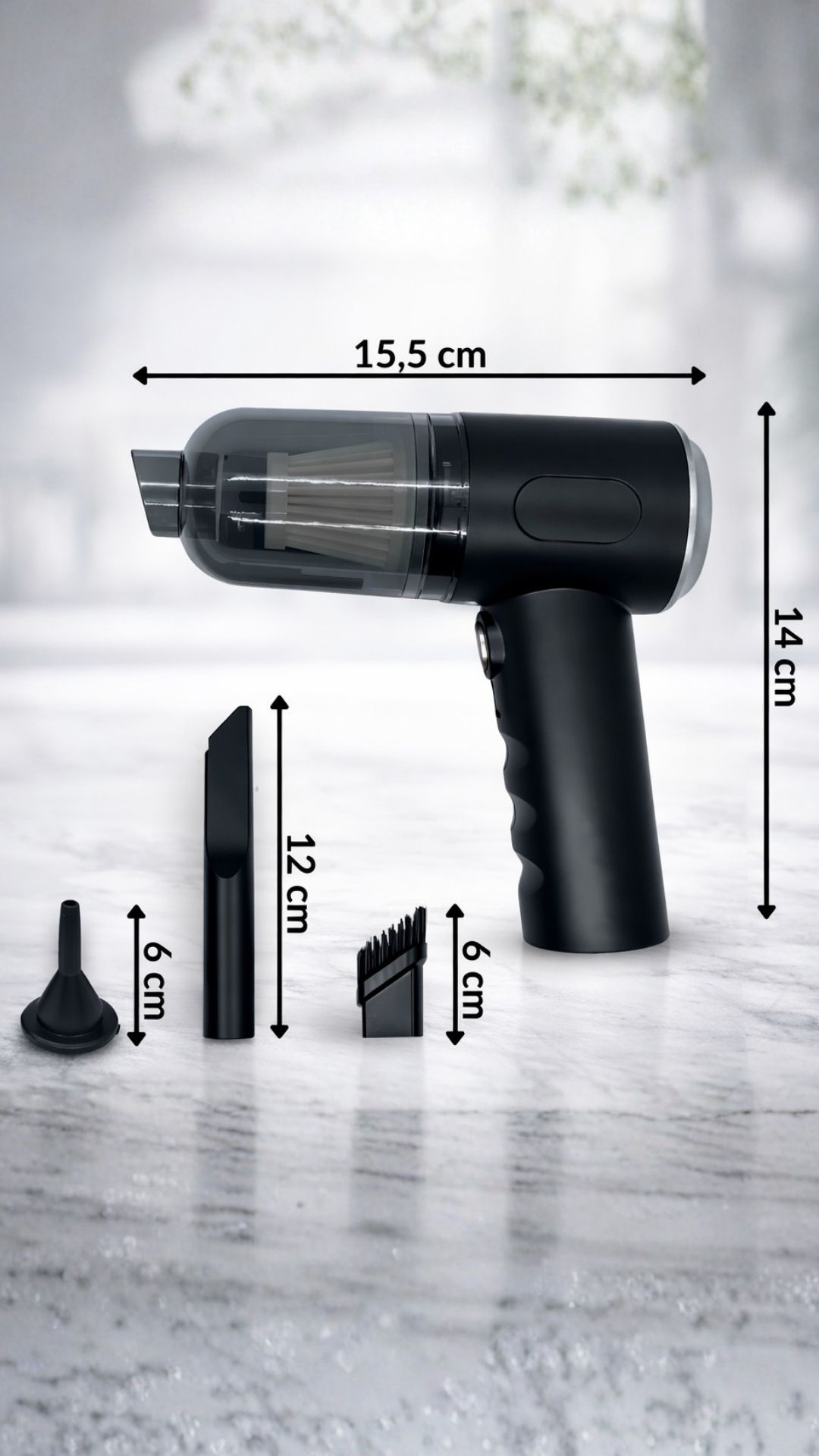 Aspirador Portatil Sem Fio Automotivo Recarregavel Premium 3 em 1 6