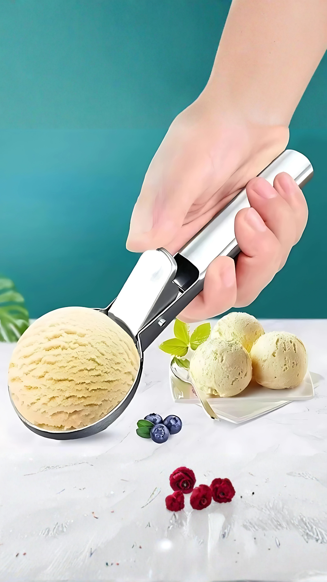 Colher De Sorvete Com Ejetor Inox 6