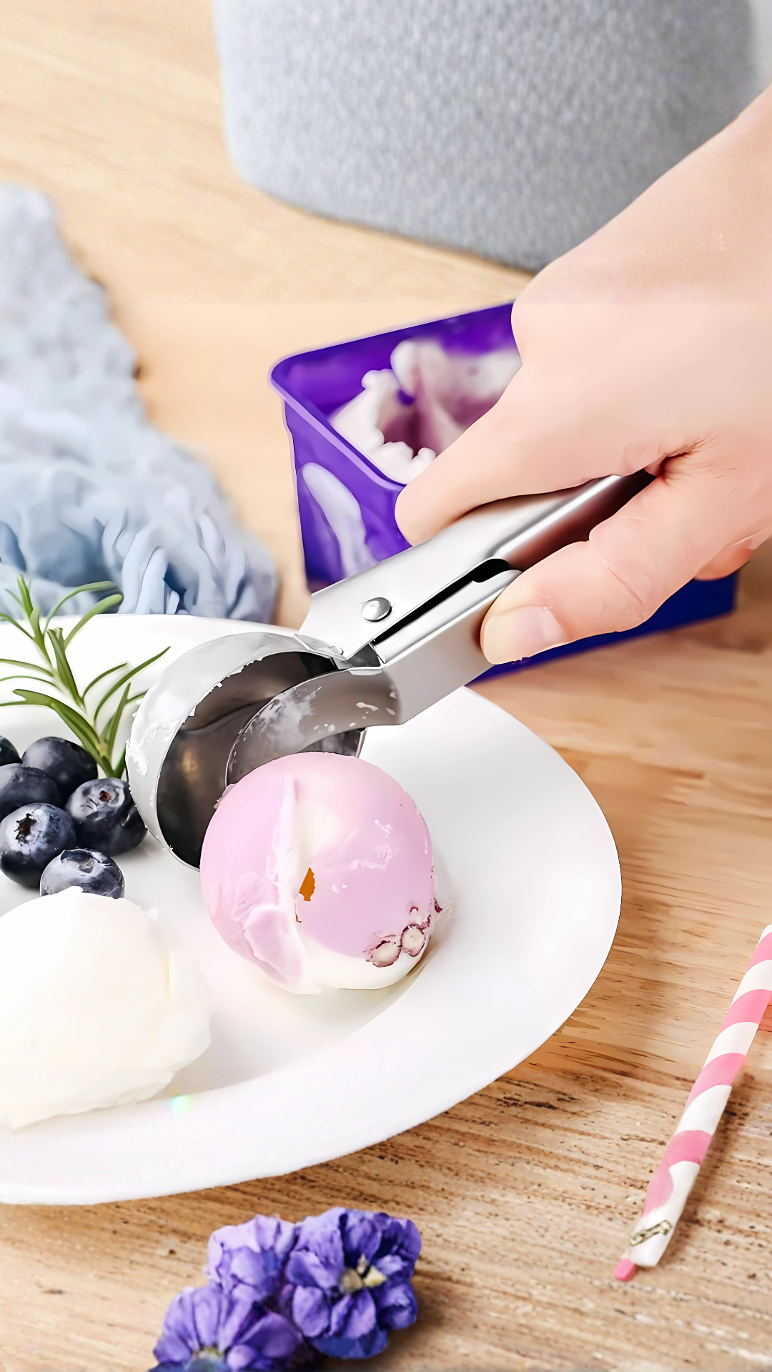 Colher De Sorvete Com Ejetor Inox 7