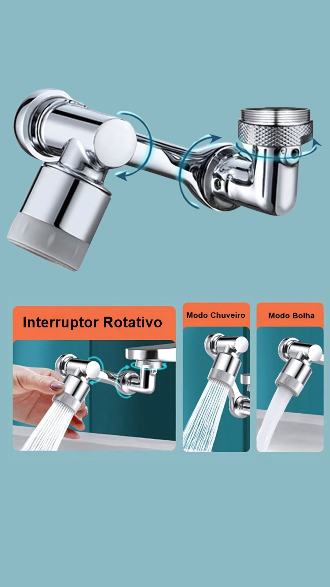Adaptador Extensor Torneira Rotativa Universal 3