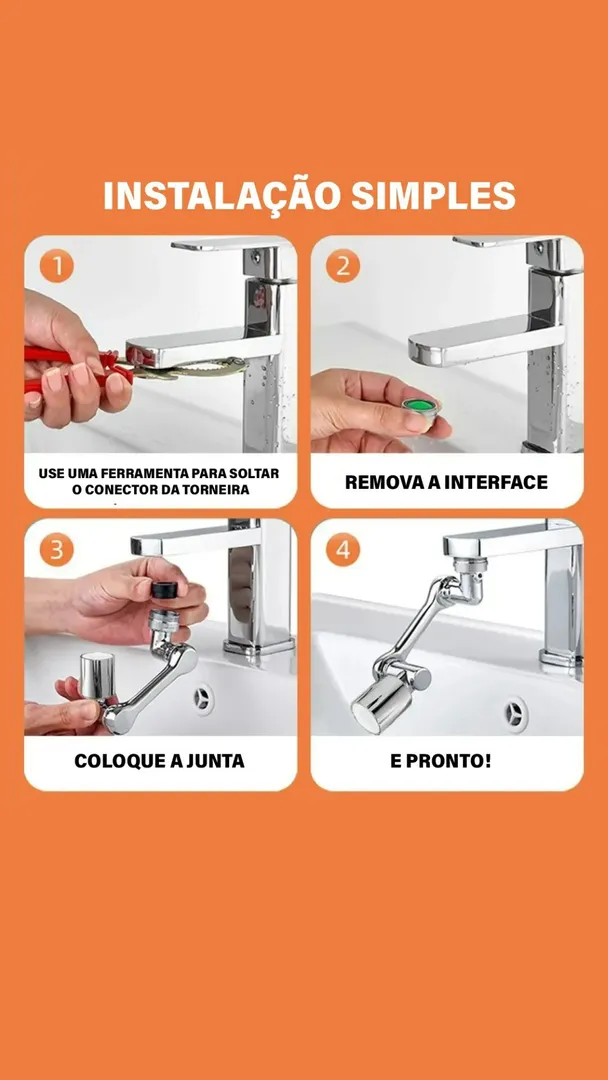Adaptador Extensor Torneira Rotativa Universal 8