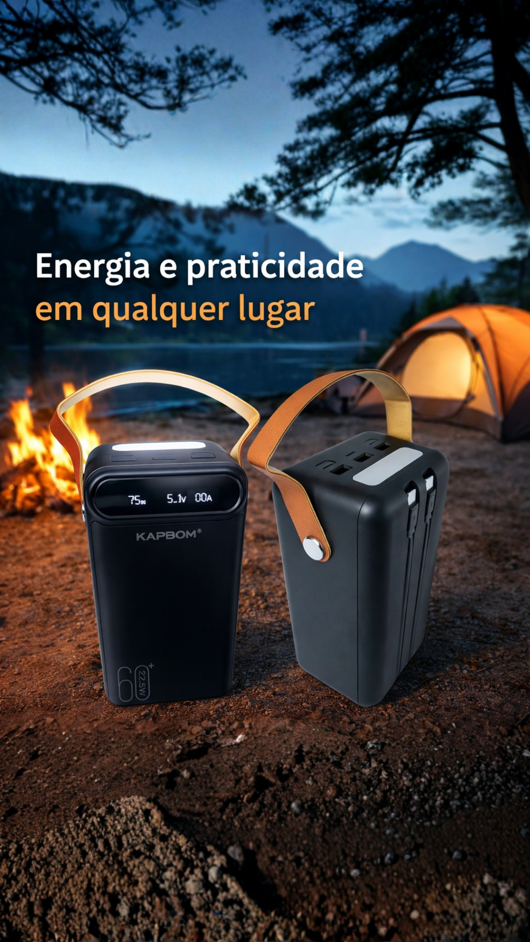 Power Bank Carregador Portátil 60000mAh LED 8