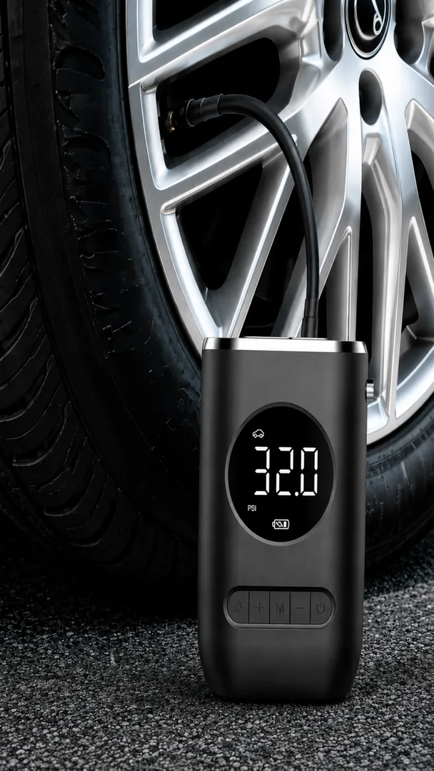 Calibrador Compressor Digital Portátil Sem Fio para Carro, Moto e Bicicleta 7