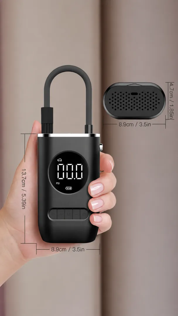 Calibrador Compressor Digital Portátil Sem Fio para Carro, Moto e Bicicleta 6