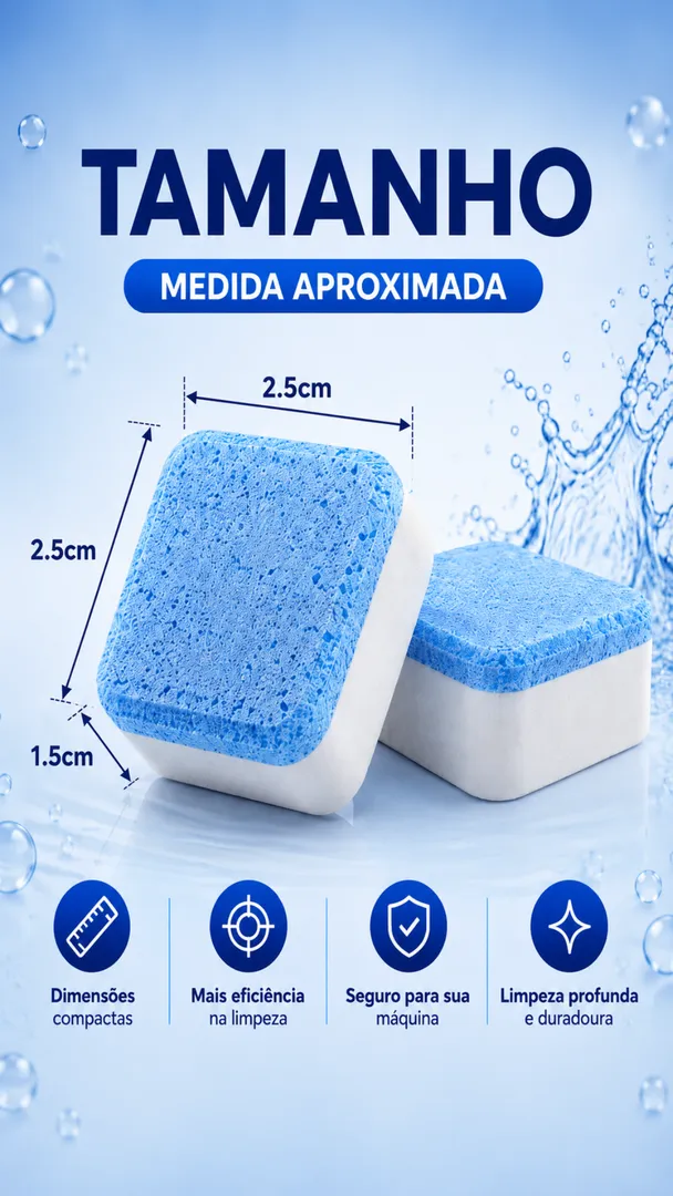 Kit 12 Pastilhas de Limpeza para Máquina de Lavar e Lava-Louças 7