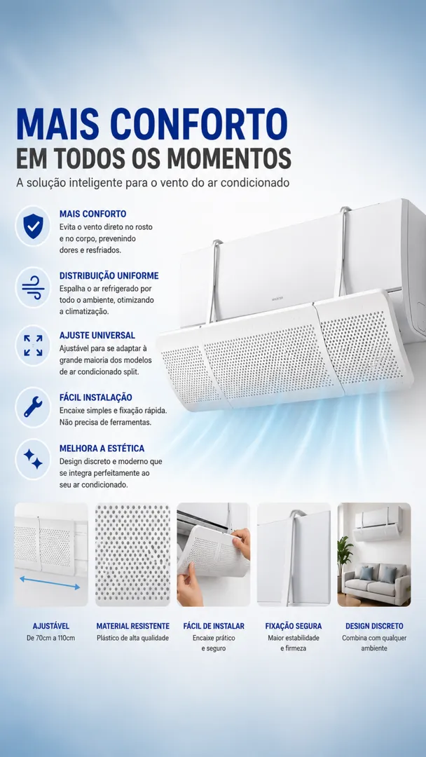 Defletor de Ar Condicionado Split Ajustável até 96 cm 3