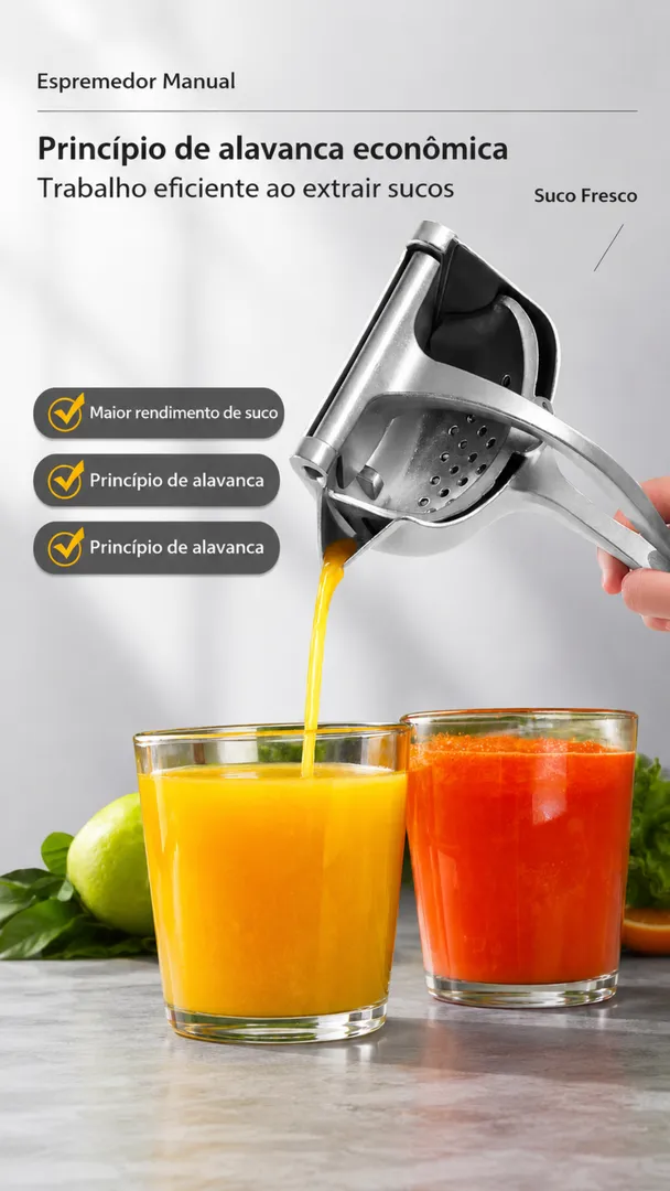 Espremedor de Frutas Manual Profissional em Aço Inox 3