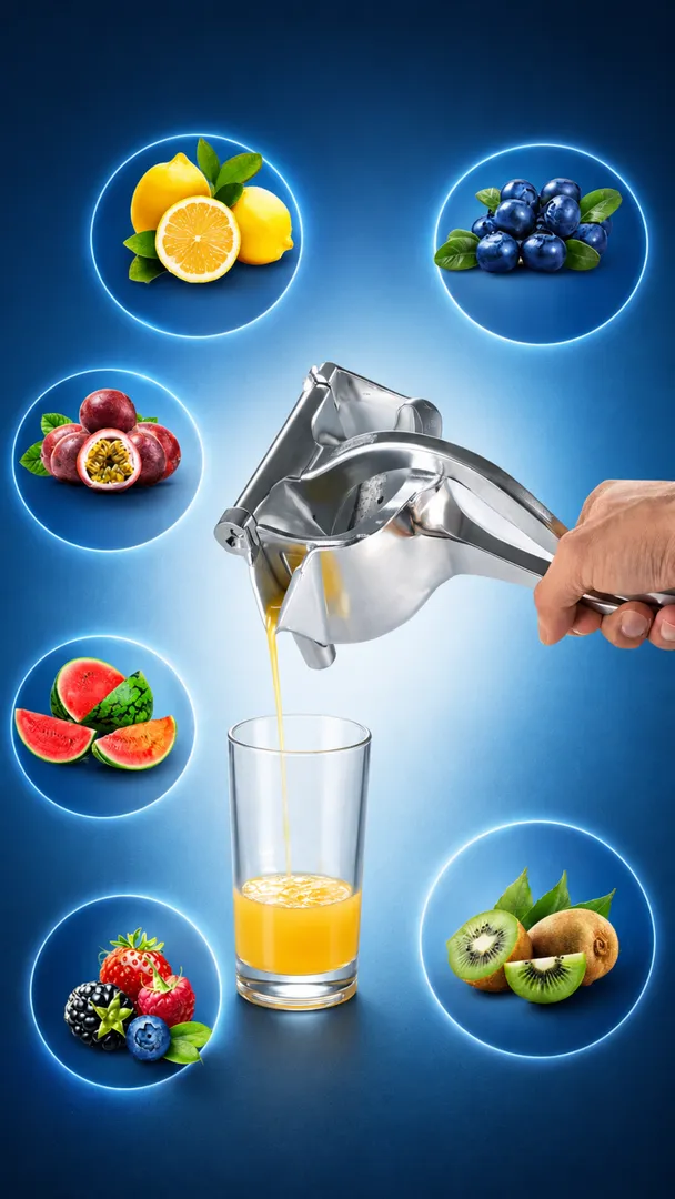 Espremedor de Frutas Manual Profissional em Aço Inox 8