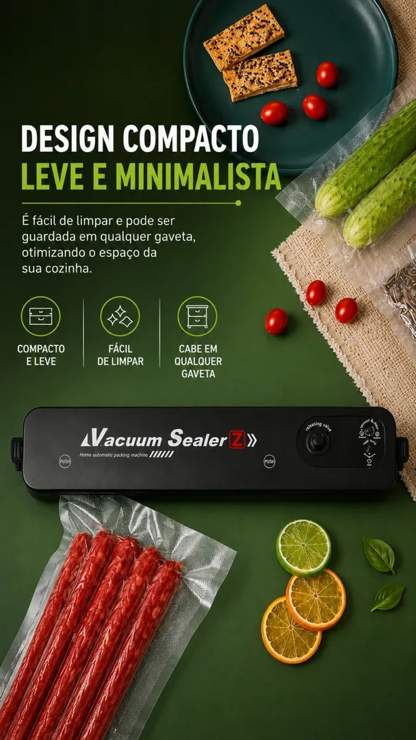 Seladora a Vácuo Elétrica Bivolt com Bobina 25 cm x 5 m 5