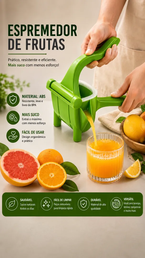 Espremedor de Limão e Laranja Manual em Plástico ABS 4