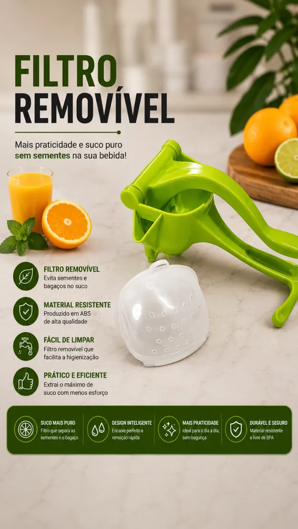 Espremedor de Limão e Laranja Manual em Plástico ABS 5