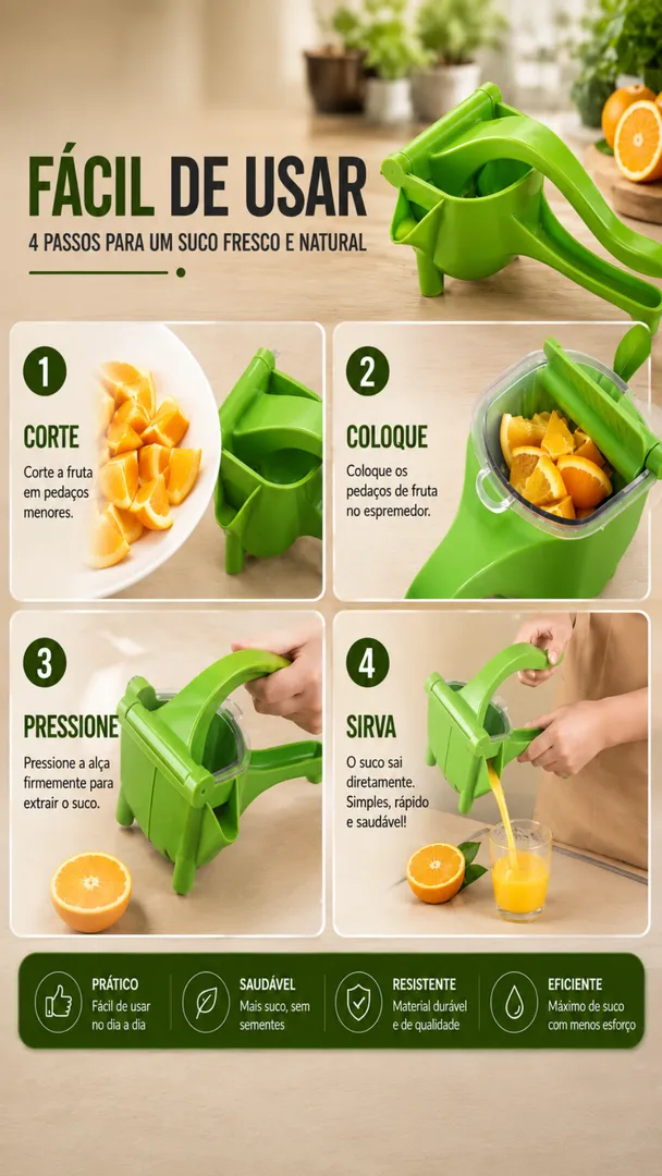 Espremedor de Limão e Laranja Manual em Plástico ABS 6