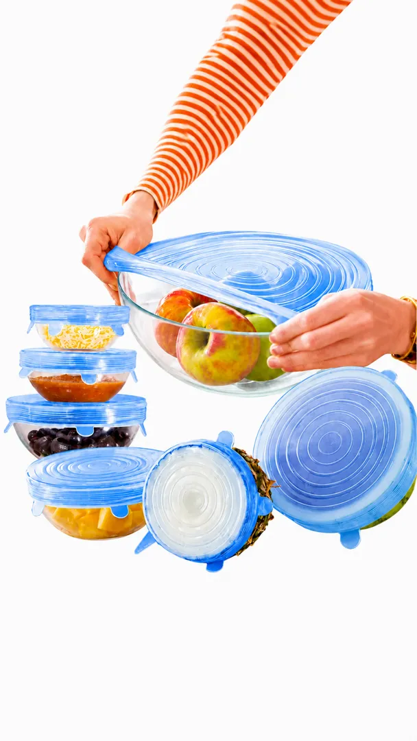 Kit Tampas de Silicone Universal 6 Peças Reutilizáveis 2
