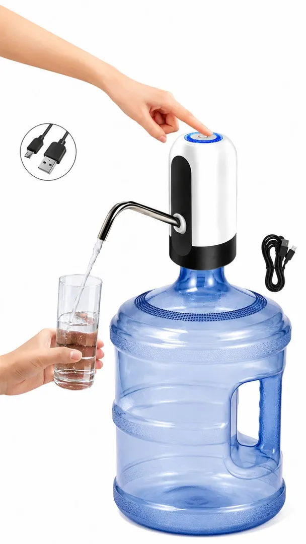 Bomba Elétrica para Galão de Água Recarregável USB Universal 2