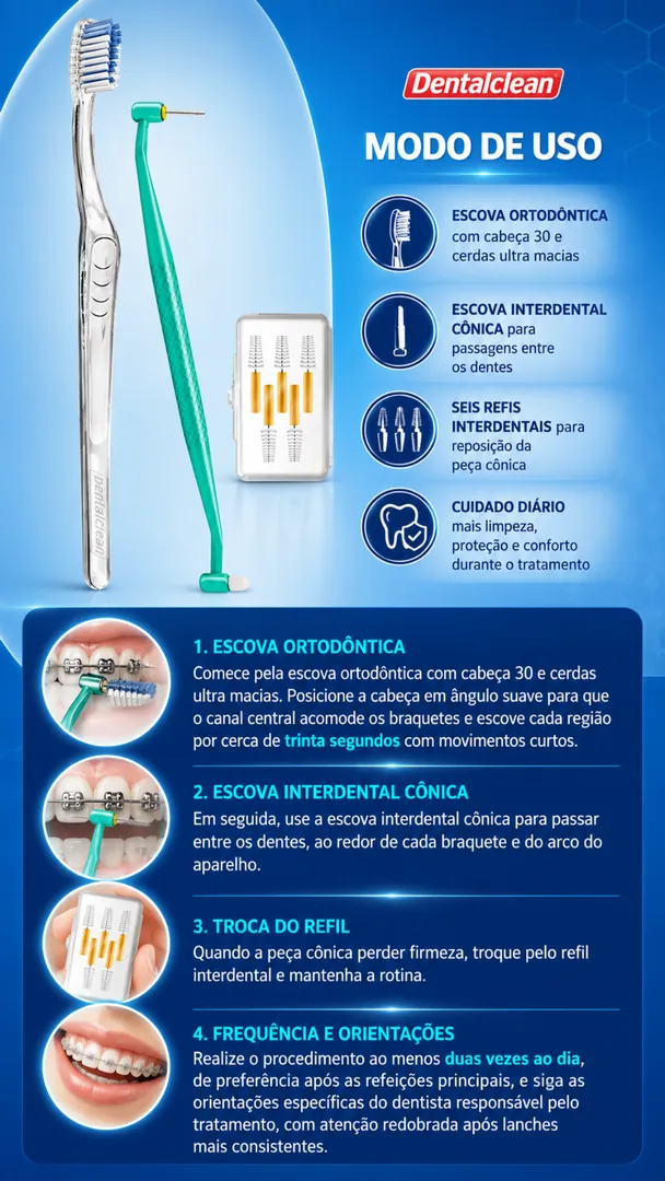 Kit Interdental Orto Dentalclean para Aparelho Ortodôntico 3
