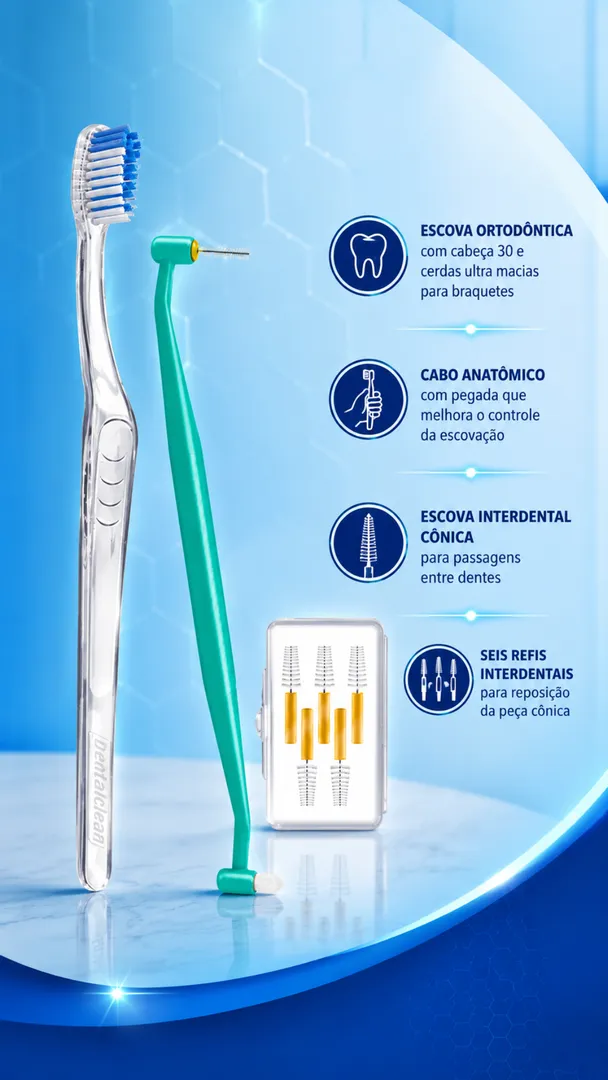 Kit Interdental Orto Dentalclean para Aparelho Ortodôntico 7
