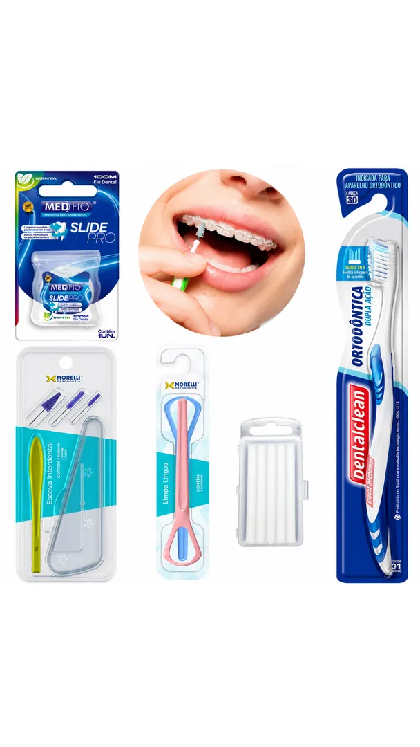 Kit Ortodôntico Completo para Aparelho Fixo com Cera e Fio Dental 2
