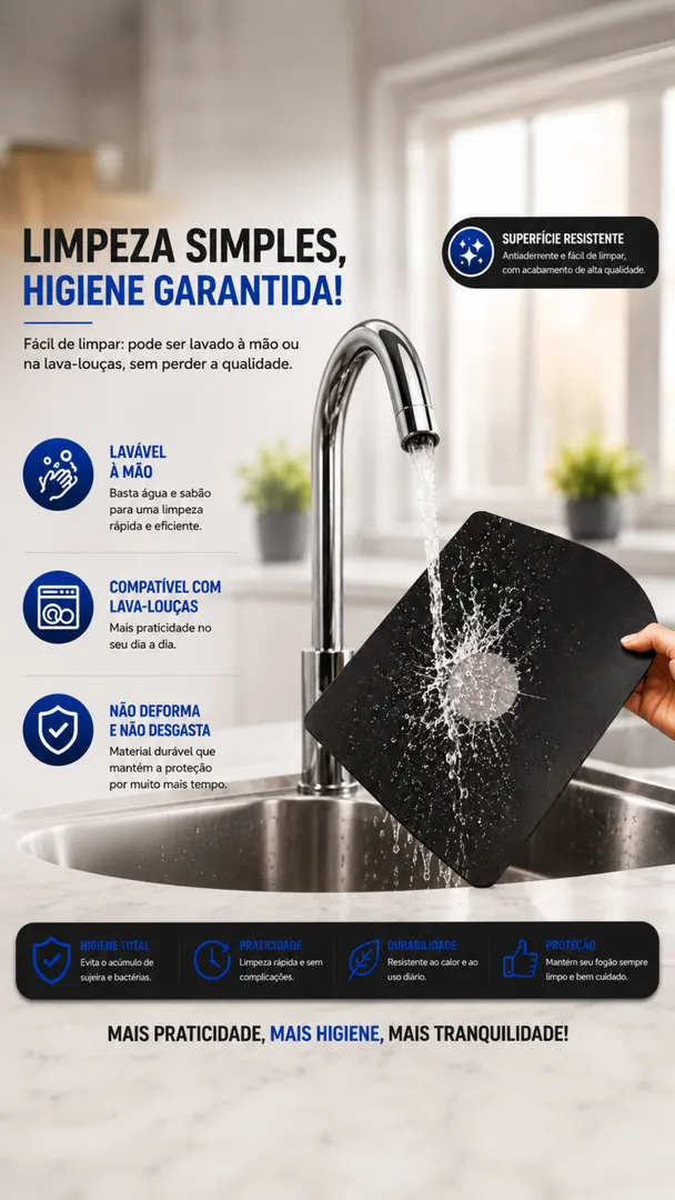 Kit 4 Protetores de Fogão Antiaderente Reutilizáveis 5