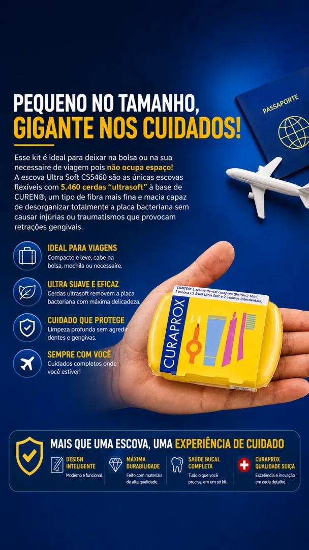 Kit Viagem Curaprox Travel Set com Escova CS 5460 4