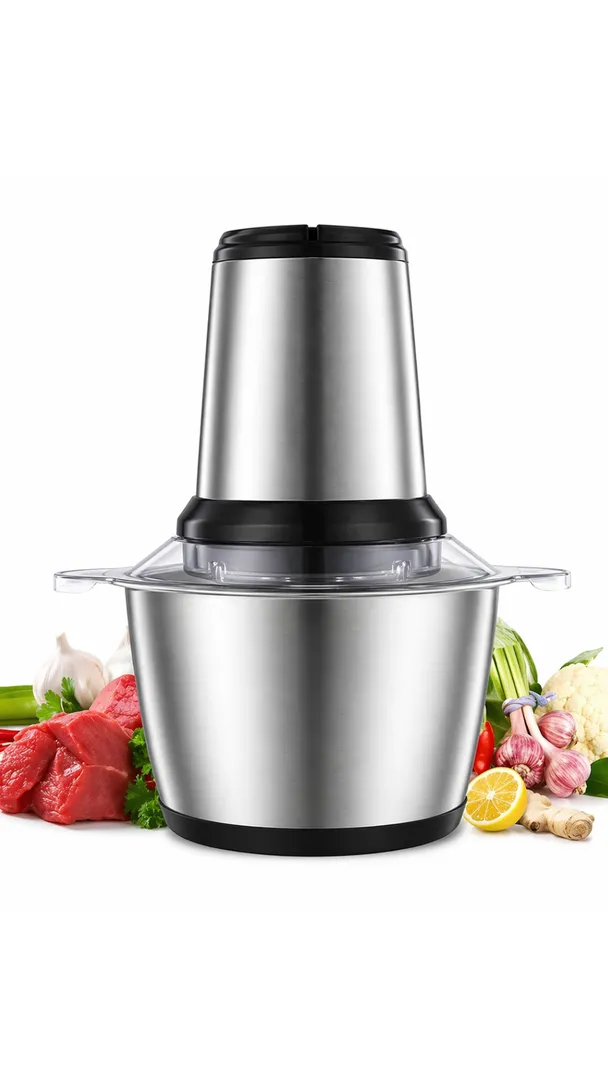 Multiprocessador Elétrico 2L Triturador de Carne, Alho e Legumes 2
